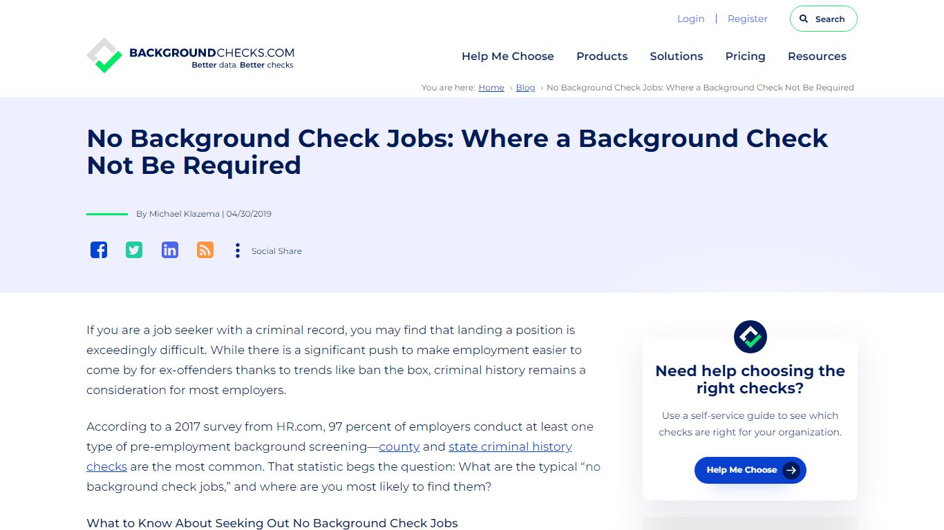 No Background Check Jobs: Where a Background Check Not Be Required